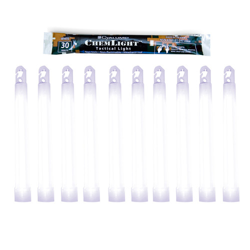 6" ChemLight White Hi-Intensity Cyalume Light Sticks (Case of 500)