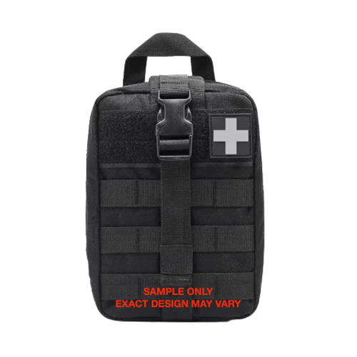 Kemp Trauma IFAK Molle Tactical Rip-Away Pouch, Large, Black
