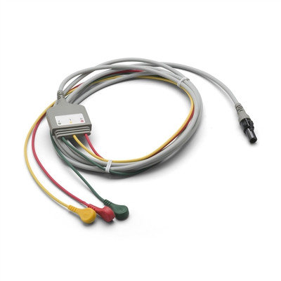 Welch-Allyn 008‑0880‑01 ECG Cable, 3‑Lead, Snap, IEC, 10'
