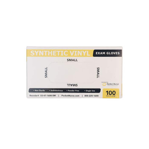 Pocket Nurse Synthetic Vinyl Exam Gloves
