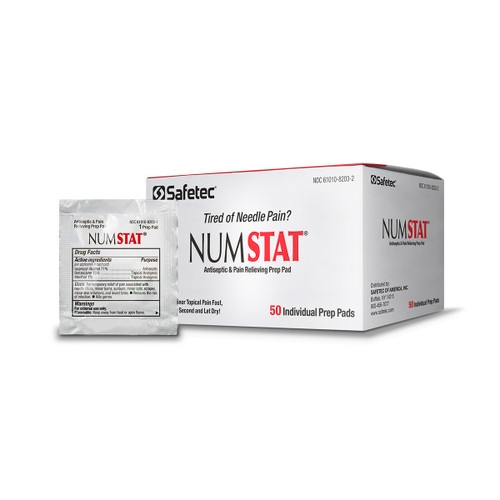 Safetec NumStat Antiseptic & Pain Relieving Prep Pads