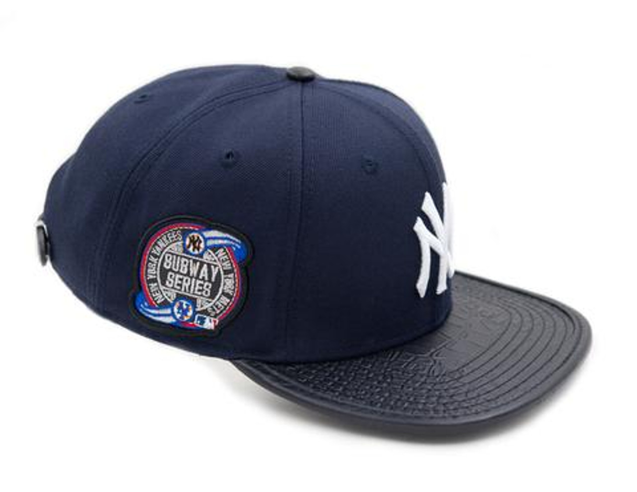 NEW YORK YANKEES 2000 SUBWAY SERIES LOGO LEATHER STRAPBACK - SBL