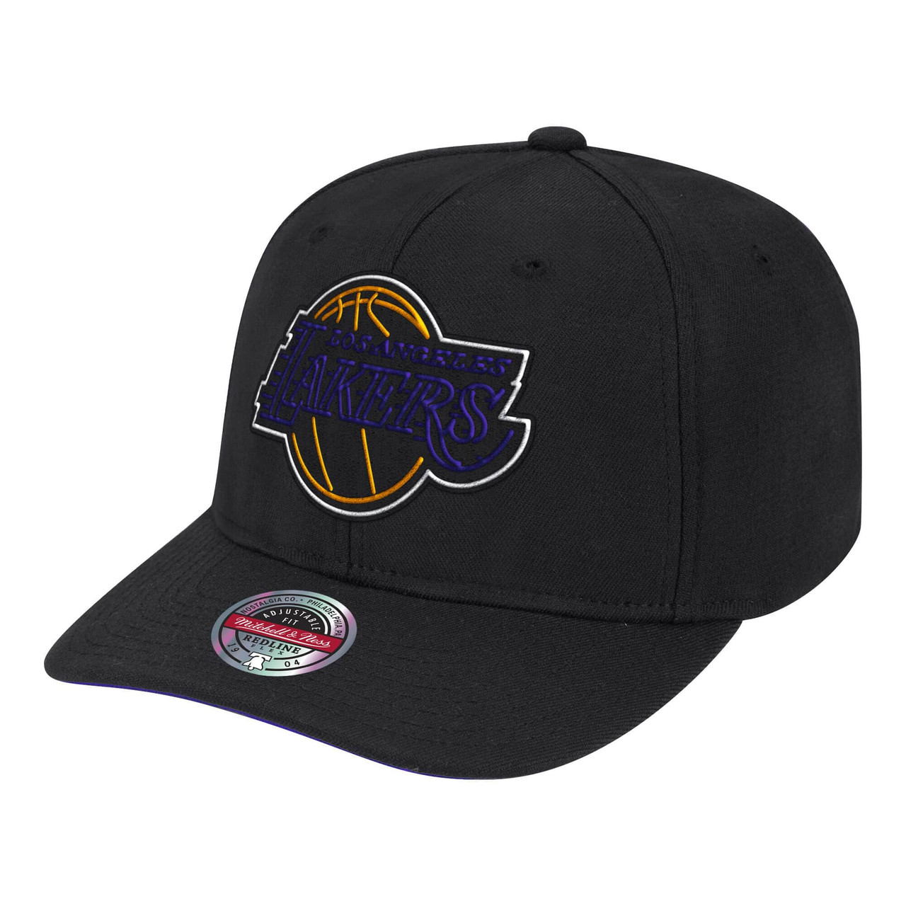 Mitchell & Ness Black Los Angeles Lakers Front Loaded Snapback Hat