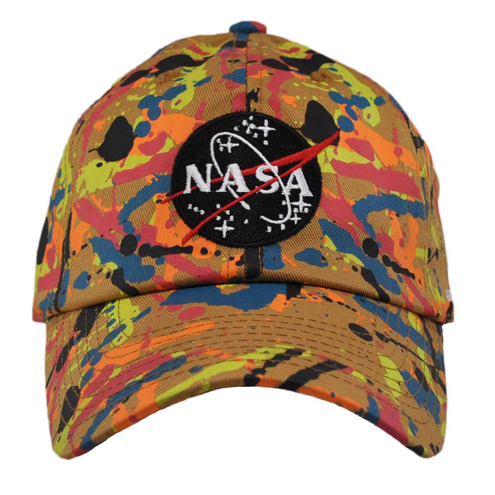 NASA WHEAT NEON SPLATTER DAD HAT - SBL 