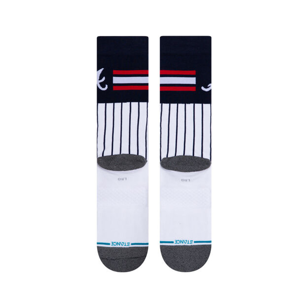 PKWY Unisex 1-Pack Braves Baseball Team Crew Socks (Medium