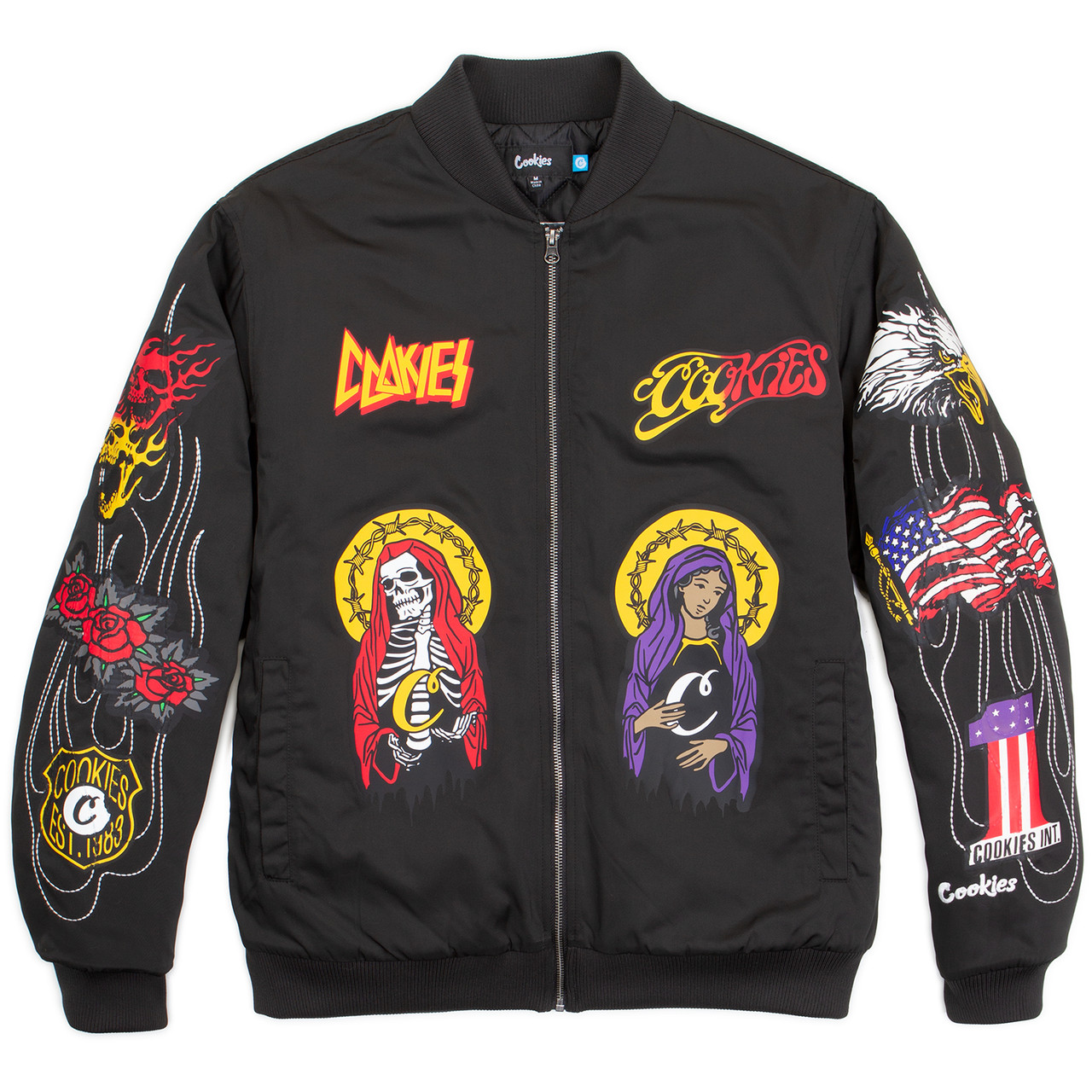 HIGHWAY NYLON ZIP FRONT BOMBER JACKET - SBL Headwear & Socks