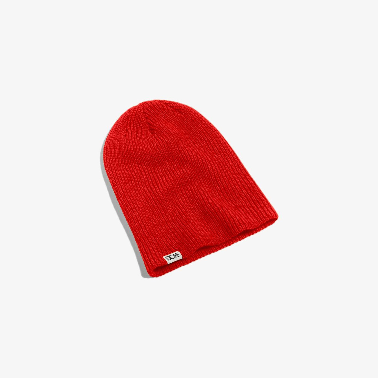 WOVEN LABEL BEANIE RED