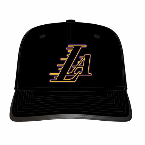 LOS ANGELES LAKERS LA DOUBLE STROKE LOGO STRAPBACK