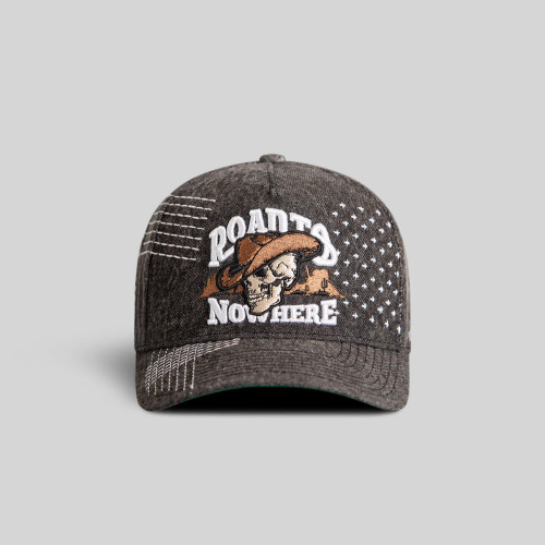 ROAD TO NOWHERE SASHIKO BLACK DENIM TRUCKER ROAD TO NOWHERE SASHIKO BLACK DENIM TRUCKER