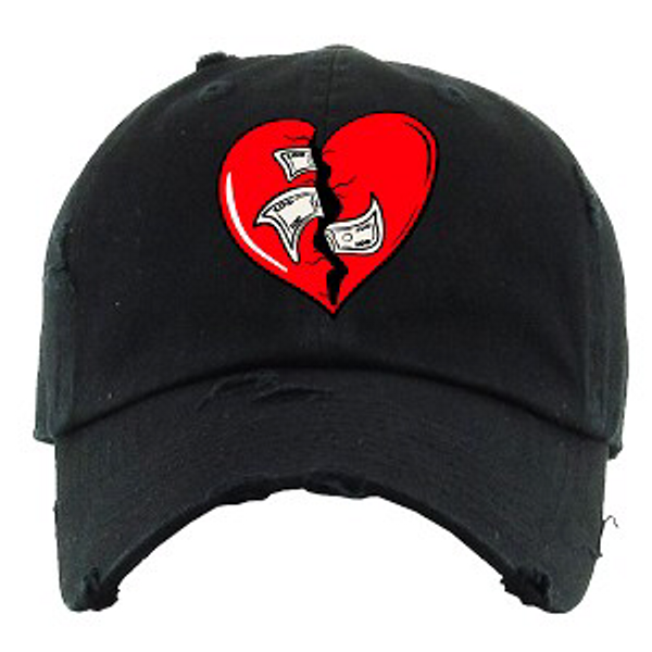 BROKEN HEART DAD HAT - BLACK