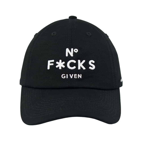 NO F*CKS GIVEN DAD HAT BLACK WHITE