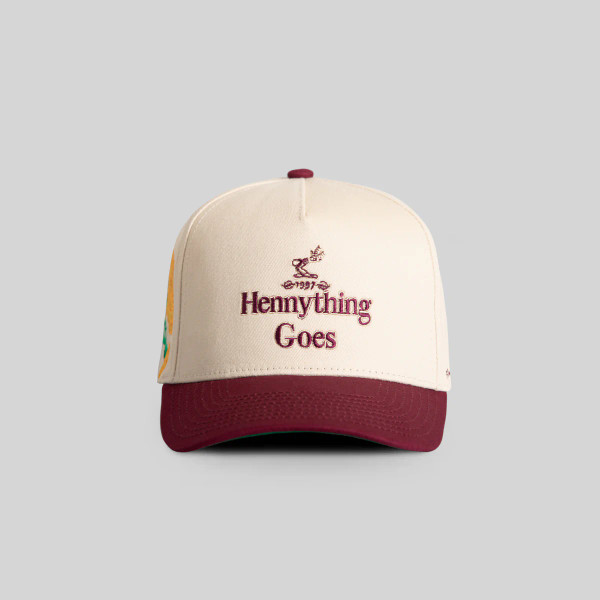 HENNYTHING GOES MARIGOLD SAND BORDEAUX TWILL TRUCKER
