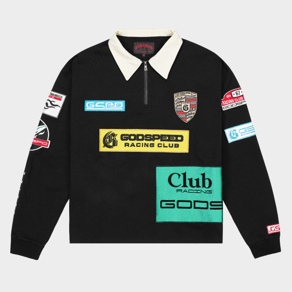 GRC QUARTER ZIP POLO (BLACK)