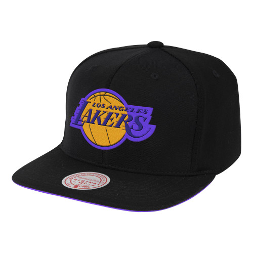 Los Angeles Lakers Mitchell and Ness Highlighter Team Pop Snapback Hat Black