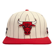 CHICAGO BULLS PINSTRIPE RETRO CLASSIC LOGO WOOL SNAPBACK