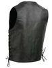 Milwaukee Leather Men's Classic Side Laced Black Leather Motorcycle Rider Biker Vest w/ Conceal Carry