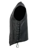 Milwaukee Leather Men's Classic Side Laced Black Leather Motorcycle Rider Biker Vest w/ Conceal Carry