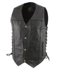 Milwaukee Leather Men's Classic Side Laced Black Leather Motorcycle Rider Biker Vest w/ Conceal Carry