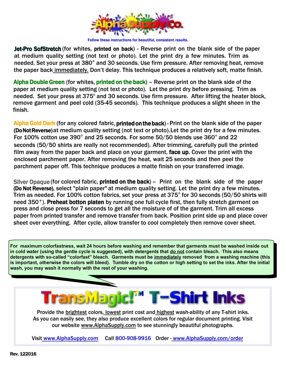 Small Sampler Of All Of Our Inkjet Heat Transfer Papers