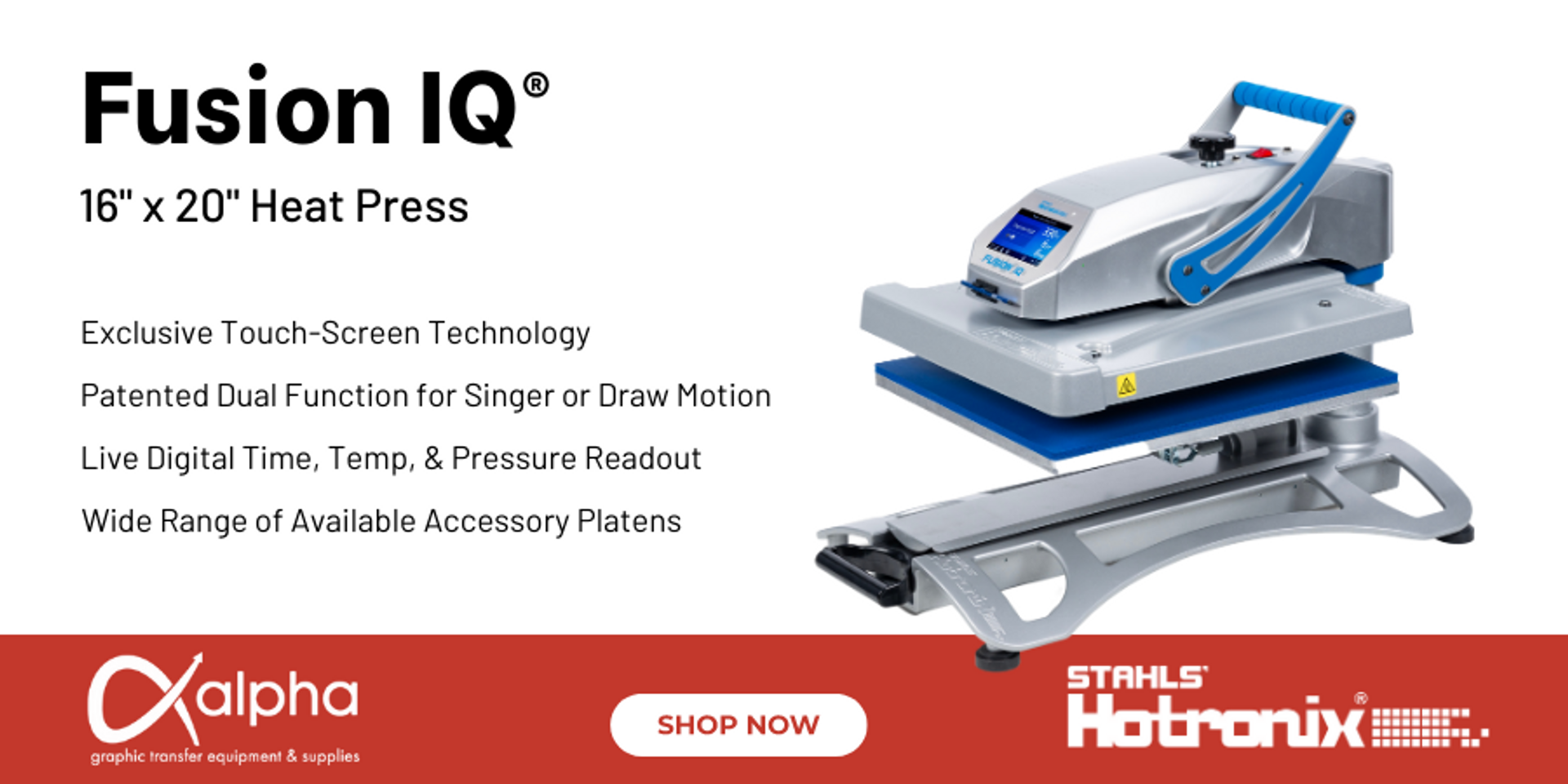 hotronix fusion iq draw/swing heat press