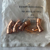 Y7094 - Copper Elbow, 45 Deg, 3/8" C x C, 5/Pkg