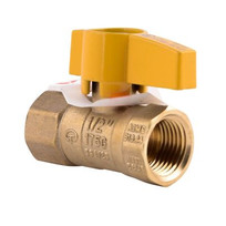 Y6592 - JMF 8478008089800, 1/2" FIP X 1/2" FIP, Two Piece Gas Valve with 600 Series Lever Handle