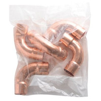 Y7080 - Copper Long Radius Elbow, 90 Deg, 1-1/8", C x C, 5/Pkg