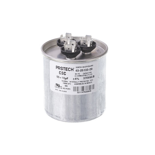 43-25133-29 - Dual Capacitor 55+10 MFD 370 Volt