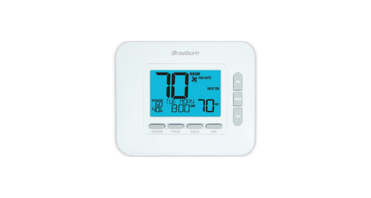 24Z17 - Braeburn 4235, Premier Series Universal Programmable Thermostat, Conventional Heat Pump, 3 Heat/2 Cool Heat Pump; 2 Heat/2 Cool