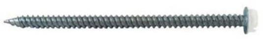 13P21 - 1/4" Head White Painted Zip-in Register Screw Zinc Plated" 8" x 1-1/2" Screw 250 Pkg