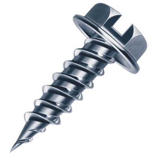 13P23 - 1/4" Head Zip-In Screw, Zinc Plated, 7" x 1/2" Screw, 1000 Pkg