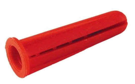 12P75 - 1/4" x 1" Red Lip Plastic Anchor Kits with Hex Washer Screws