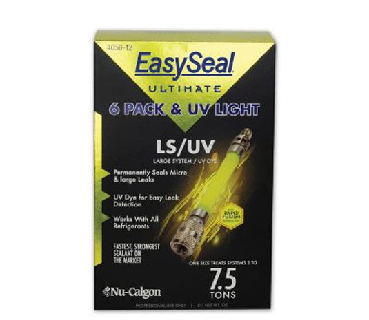 18D34 - Nu-Calgon 4050-12, EasySeal Ultimate LS/UV Refrigerant Leak Sealant, 0.1 Ounce Single Use Hose, 6/Pack