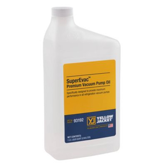 19P47 - Yellow Jacket 93092, SuperEvac Premium Vacuum Pump Oil, 1 qt.