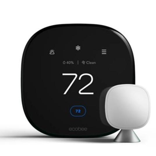 24C62 - ecobee EB-STATE6P-01 Smart Premium Thermostat with Sensor, 2H/2C Conventional, 4H/2C Heat Pumps