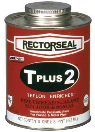 56P84 - Rectorseal 23551, T Plus 2 Pipe Thread Sealant with PTFE, 1/2 Pint Brush Top Can