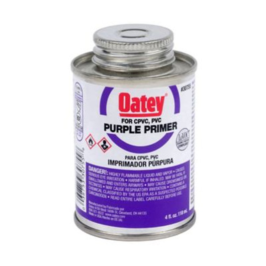 77P50 - Oatey 30755, Purple Pipe Primer, 4 Ounce Dauber Top Can