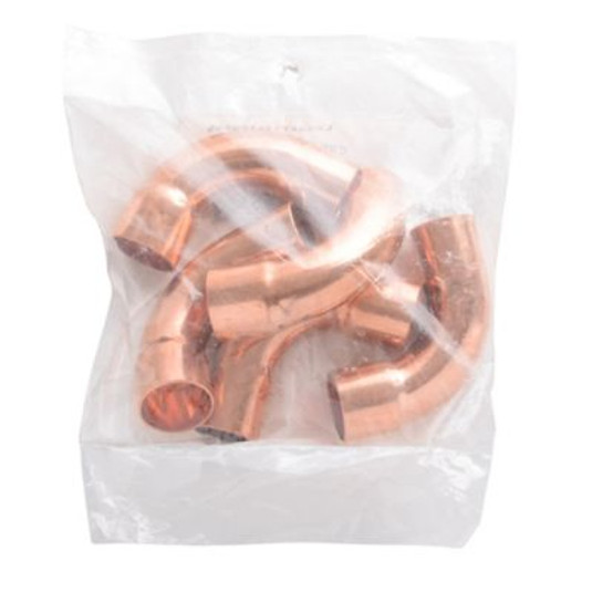 Y7086 - Copper Long Radius Street Elbow, 90 Deg, 1-1/8", C x C, 5/Pkg