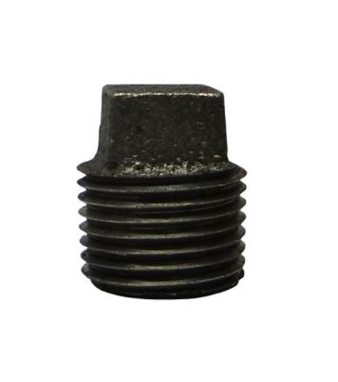 Y7330 - Black Iron Square Head Plug, 1/2 IN, 5/Pkg