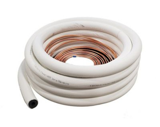 Y9968 - JMF 061012500H, 3/8"L x 5/8"S x 3/4" Wall x 50', EZ-PULL Insulated Lineset, Plain End, White