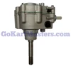 TrailMaster Mini XRX-R & Mini XRX -R Plus Go-Kart Reverse Gearbox, detailed view of metallic transmission component black knobs and a shaft for assembling into go-karts.
