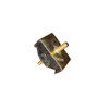 Trailmaster Challenger 300EX Damping Block Motor Mount, metallic black and gold motor mount with threaded studs for engine vibration damping.