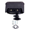 Trailmaster Cheetah 8 Go Kart Muffler Kit, black exhaust muffler with mounting hardware and gasket, designed for high performance and durability.