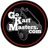 Trailmaster Cheetah 8 Reverse Gearbox, circular logo with a black background, white cartoon vehicle illustration, and the text 'Go Kart Masters.com' in stylized white font.