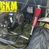 TrailMaster Mid XRX-R Go Kart for Kids with Reverse, Electric Start, 5 Point Harness, assembled close-up showing engine, suspension, and tire details.