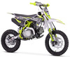 Trailmaster TM23 Youth Dirt Bike 29" Seat, Semi-Auto, Electric Start, with neon green and black graphics, knobby tires, and a sturdy off-road frame.