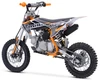 Trailmaster TM23 Youth Dirt Bike 29" Seat, semi-automatic with electric start, features an orange, black, and white color scheme, durable off-road tires, and a lightweight frame.