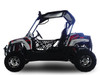 Trailmaster Challenger 300 EX 300cc SXS, side view of rugged off-road utility vehicle with protective roof and large tires.