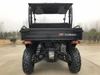 Trailmaster Taurus 200U utility SXS UTV, front view of the black rugged off-road vehicle with large tires and suspension system.