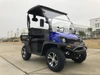 Trailmaster Taurus 200U Utility SXS UTV, off-road utility vehicle with large rugged tires, sturdy black bumper, and a black roof, parked on concrete pavement.